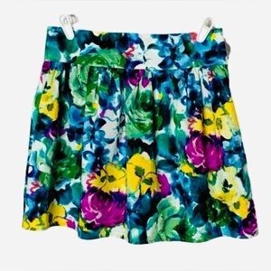 𝅺XXI Forever 21 Skirt, Size L, Watercolor Floral Cotton.